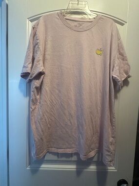 Masters Pink Azalea Crewneck Tee with Subtle Green Logo